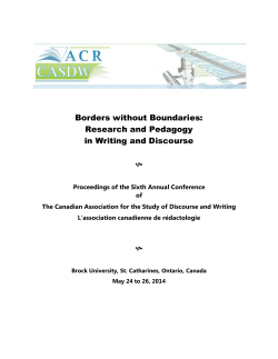 CASDW Proceedings 2014 - Discourse and Writing in Canada