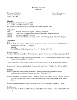 Courtney Thorsson March 2015 Department of English