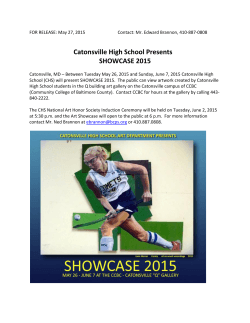 Catonsville High School Presents SHOWCASE 2015