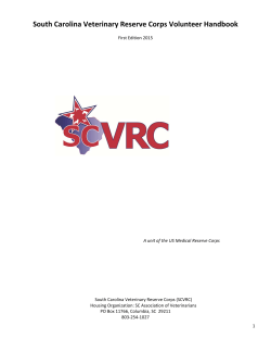 Volunteer Handbook - South Carolina Association of Veterinarians