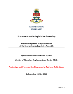Measures Against Child Abuse - Cayman Islands Legislative