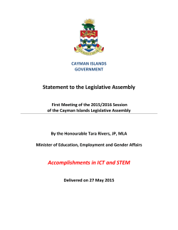ICT and STEM in Schools - Cayman Islands Legislative Assembly