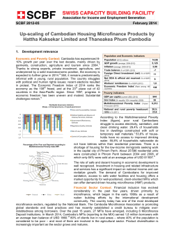 Up-scaling of Cambodian Housing Microfinance Products by Hattha