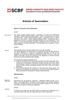 Articles of Association - SCBF | Swiss Capacity Building Facility
