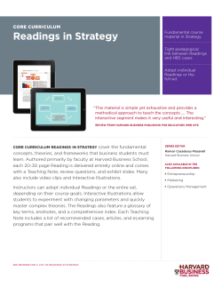 Readings in Strategy - Harvard Business School Press