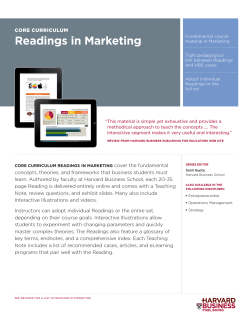 Readings in Marketing - Harvard Business School Press
