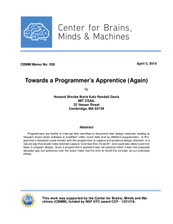 Towards a Programmer`s Apprentice (Again)
