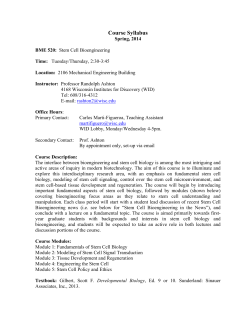 BME/CBE 520, Stem Cell Bioengineering