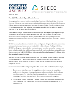 SHEEO/CCA Partnership letter - Complete College America