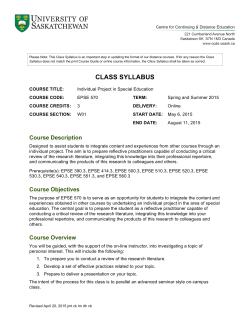 CLASS SYLLABUS - Centre for Continuing and Distance Education