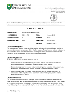 INDG 107.3 - Centre for Continuing and Distance Education