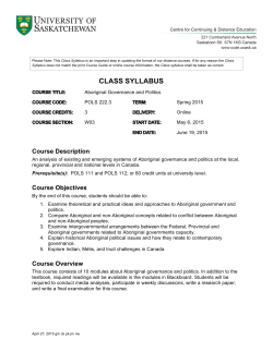 POLS 222.3 - Centre for Continuing and Distance Education