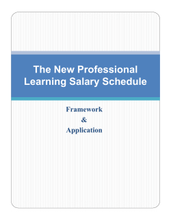 Professional Learning Salary Schedule