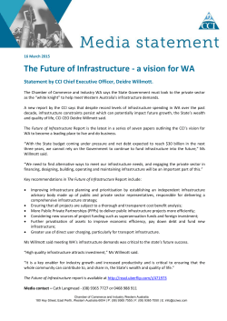 The Future of Infrastructure - Chamber of Commerce and Industry