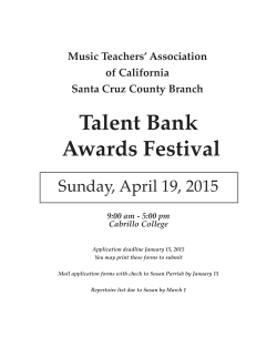 Talent Bank Awards Festival - Music Teachers` Association of