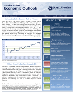 Economic Outlook - South Carolina V 8 Issue 3 March 2015