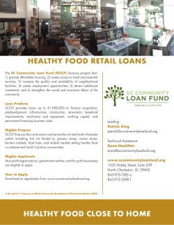 HEALTHY FOOD RETAIL LOANS HEALTHY FOOD CLOSE TO HOME