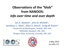 Observations of the âblobâ from NANOOS: info over time