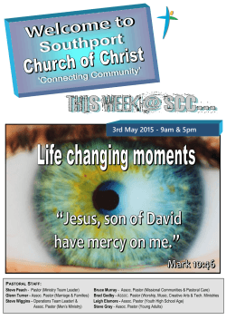 3rd May 2015 - 9am & 5pm - Southport Church of Christ