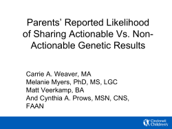 Parents` Reported Likelihood of Sharing Actionable vs