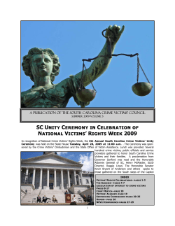 Summer 2009 Issue III - The South Carolina Crime Victims` Council