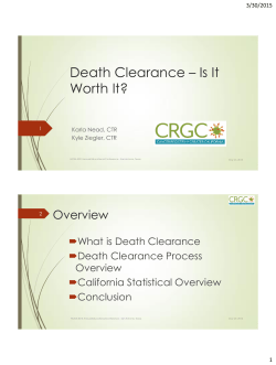 Death Clearance â Is It Worth It?