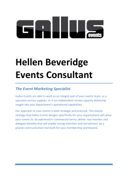 Hellen Beveridge Events Consultant The Event Marketing Specialist