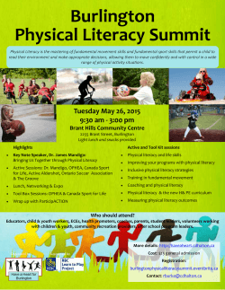 Physical Literacy Summit Burlington