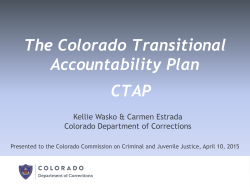 Colorado Transitional Accountability Plan