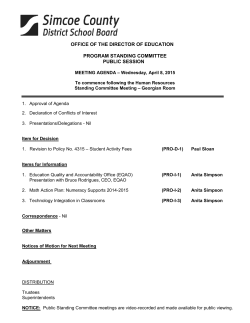 Program Standing Committee - Simcoe County District School Board