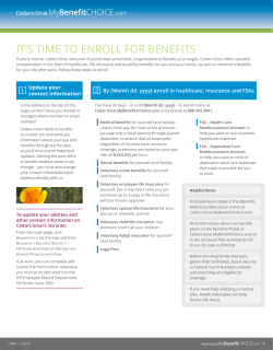IT`S TIME TO ENROLL FOR BENEFITS - Cedars