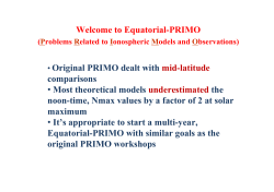 â¢ Original PRIMO dealt with mid-latitude comparisons
