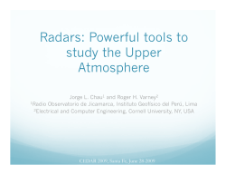 Radars: Powerful tools to study the Upper Atmosphere