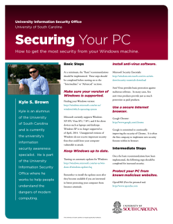 Securing Your PC - University of South Carolina