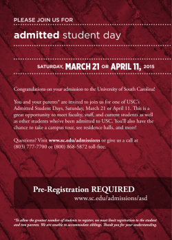 admitted student day - University of South Carolina