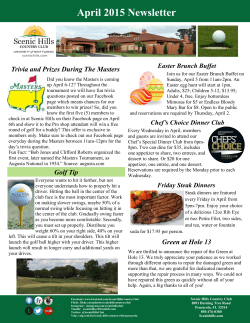 April 2015 Newsletter - Scenic Hills Country Club