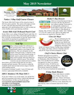 May 2015 Newsletter - Scenic Hills Country Club