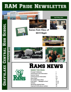 RAM Pride Newsletter Rams news - Grayslake Central High School