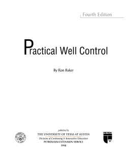 P ractical Well Control - The University of Texas at Austin