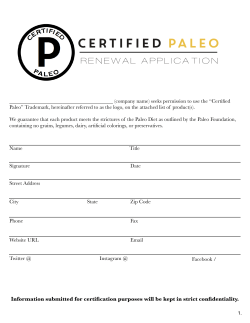 renewal application - Certified Paleo Certification