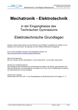 Mechatronik - Elektrotechnik - Carl-Engler-Schule