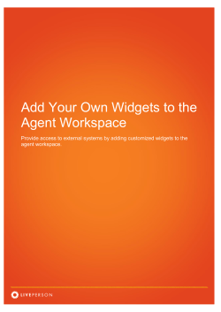 Add Your Own Widgets to the Agent Workspace
