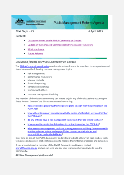 PMRA Newsletter 25 - Public Management Reform Agenda