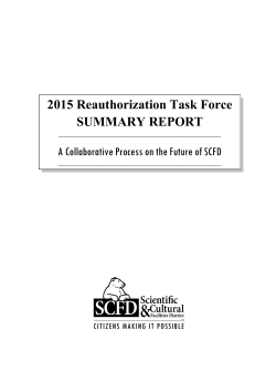 2015 Task Force Report - Scientific and Cultural Facilities District