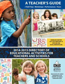 2014-2015 SCC Directory of Education Activities for Teachers and