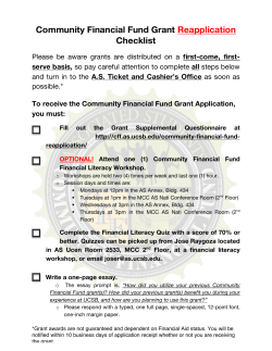 CFF Grant Checklist - Community Financial Fund