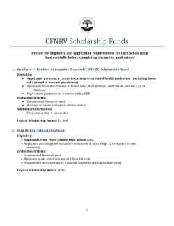 Guide to Scholarship Funds - Community Foundation of the New