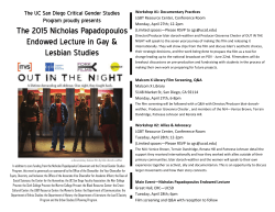 The 2015 Nicholas Papadopoulos Endowed Lecture in Gay