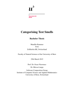 Categorising Test Smells