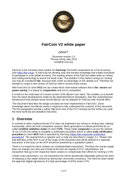 FairCoin V2 white paper